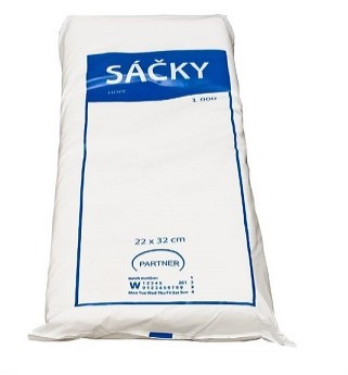 Sáčky skládané 14x8x32cm/1000ks - Úklidové a ochranné pomůcky Obalový materiál Mikrotenové sáčky